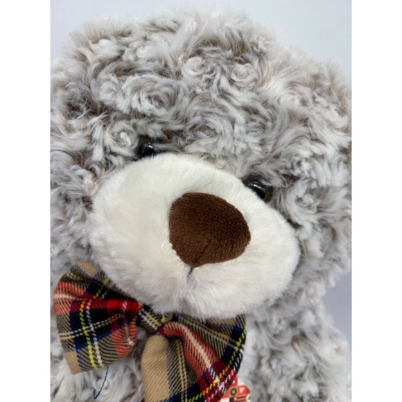 2017 Bears That Care FAO Schwartz 18 Inch Brown Icy Swirl Bear with Plaid Bowtie - Picture 4 of 14
